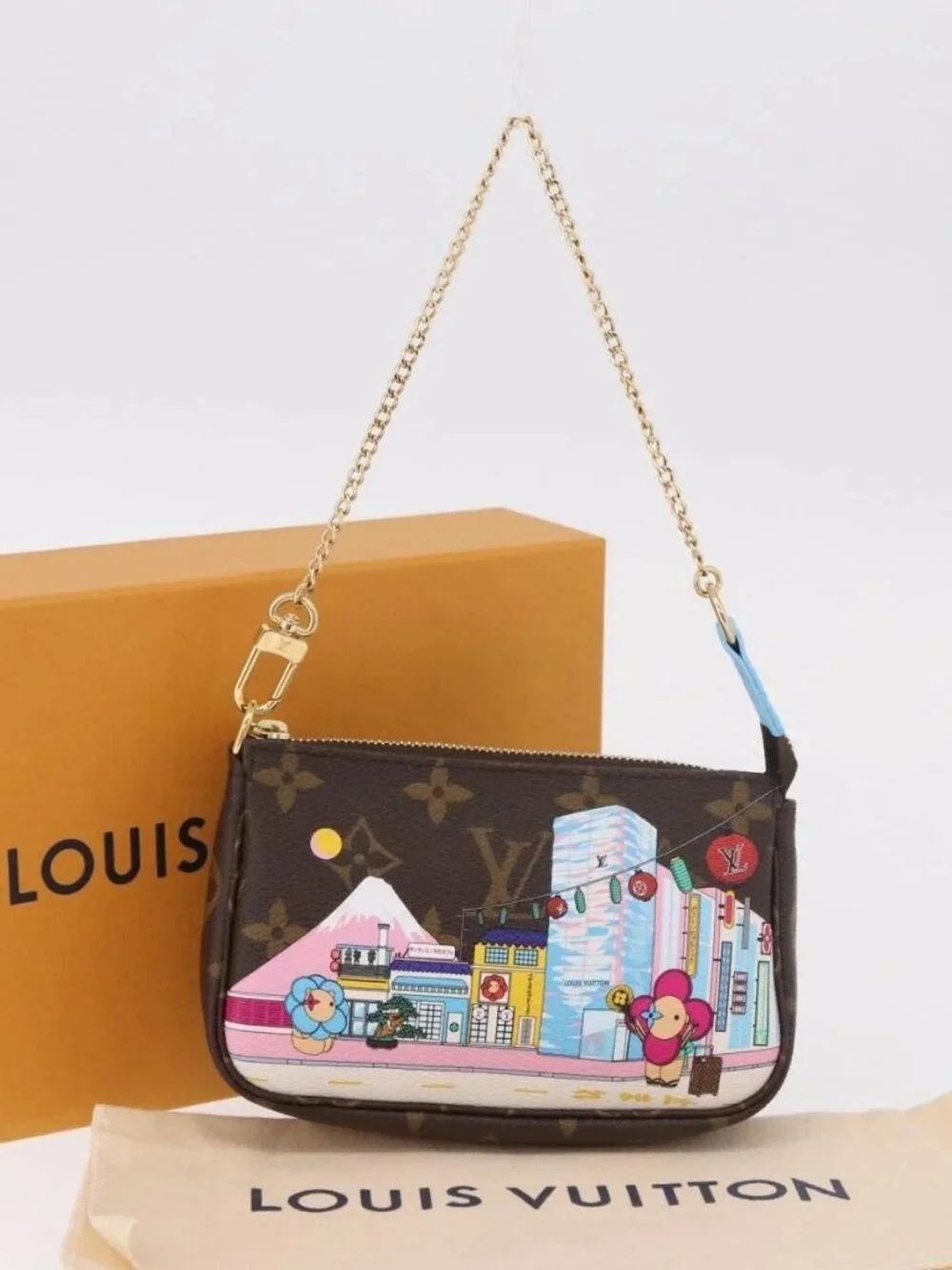 LOUIS VUITTON Vivienne Mini Pochette Accessoires Pouch M81637 LV Auth 189294SM